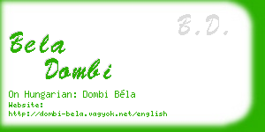 bela dombi business card